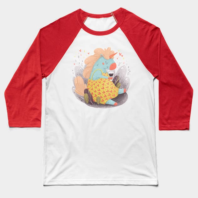 unicorn drink time Baseball T-Shirt by mandibasah88